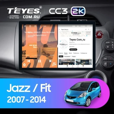 Штатная магнитола Teyes CC3 2K 6/128 Honda Fit GE GP GE (2007-2014) Правый руль (11")