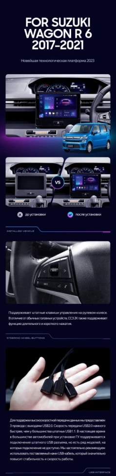 Штатная магнитола Teyes CC3 4/32 Suzuki Wagon R VI (2017-2021)