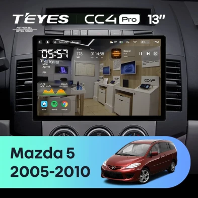 Штатная магнитола Teyes CC4 Pro 12/256 Mazda 5 2 CR (2005-2010) (13")