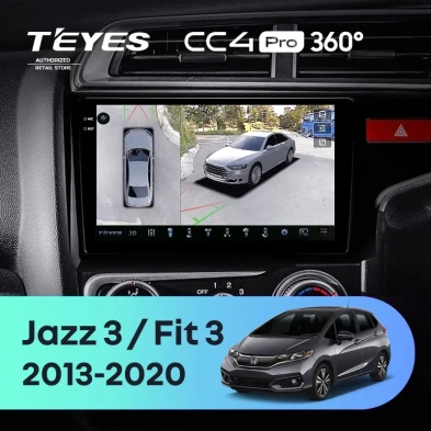 Штатная магнитола Teyes CC4 Pro 360 8/128 Honda Fit 3 GP GK (2013-2020) Тип-A Правый руль