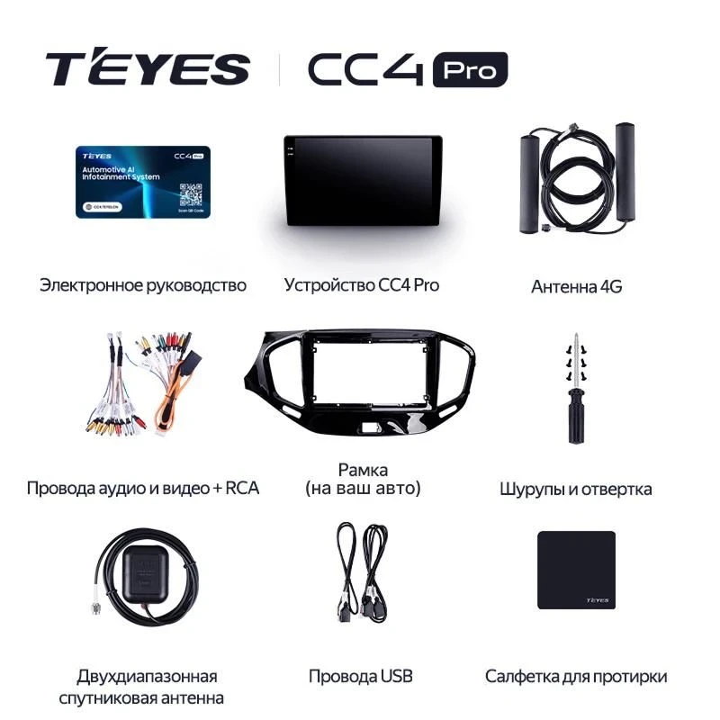 Штатная магнитола Teyes CC4 Pro 12/256 Toyota Probox (2014-2026)