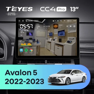 Штатная магнитола Teyes CC4 Pro 8/128 Toyota Avalon V XX50 (2022-2023) (13")