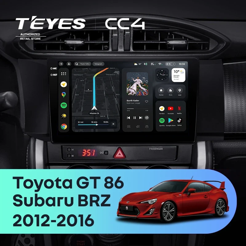 Штатная магнитола Teyes CC4 6/64 Subaru BRZ (2012-2016)