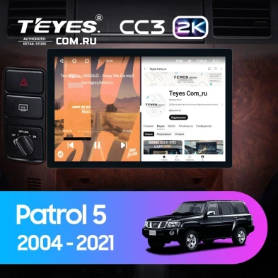 Штатная магнитола Teyes CC3 2K 4/32 Nissan Patrol V 5 Y61 (2004-2021) F3 (11")