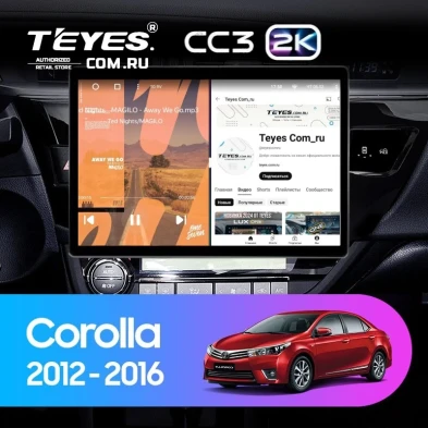 Штатная магнитола Teyes CC3 2K 4/32 Toyota Corolla (2012-2016) Тип-B (13")