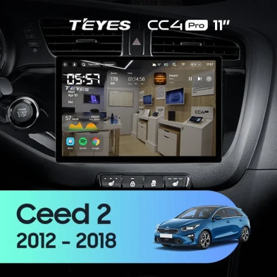 Штатная магнитола Teyes CC4 Pro 8/128 Kia Ceed 2 JD (2012-2018) (11")