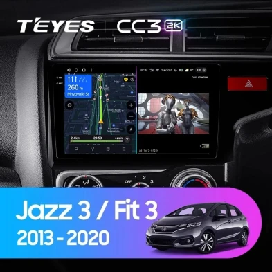 Штатная магнитола Teyes CC3 2K 4/64 Honda Fit 3 GP GK (2013-2020) Тип-B Правый руль
