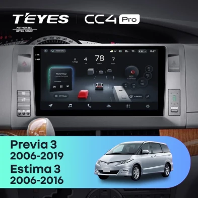 Штатная магнитола Teyes CC4 Pro 8/128 Toyota Previa, Estima AHR20 XR50 (2006-2019)
