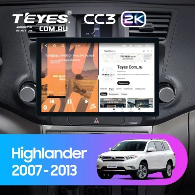 Штатная магнитола Teyes CC3 2K 4/32 Toyota Highlander 2 XU40 (2007-2013) F1 (11")