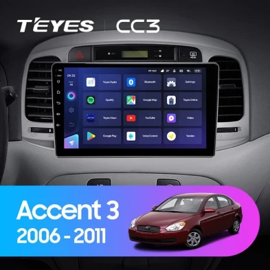 Штатная магнитола Teyes CC3 4/32 Hyundai Accent 3 (2006-2011)