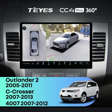 Штатная магнитола Teyes CC4 Pro 360 8/128 Peugeot 4007 (2007-2012) Тип-B (13")
