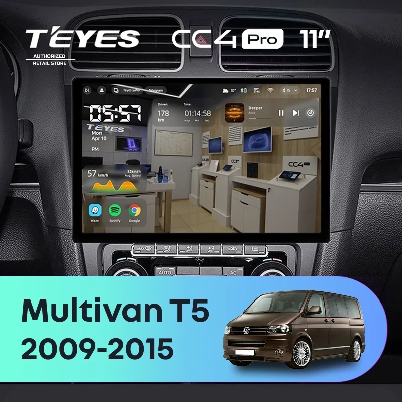 Штатная магнитола Teyes CC4 Pro 8/128 Volkswagen Multivan T5 (2009-2015) (11")