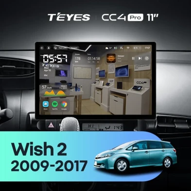 Штатная магнитола Teyes CC4 Pro 8/128 Toyota Wish 2 XE20 (2009-2017) (11")